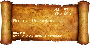 Németi Domonkos névjegykártya